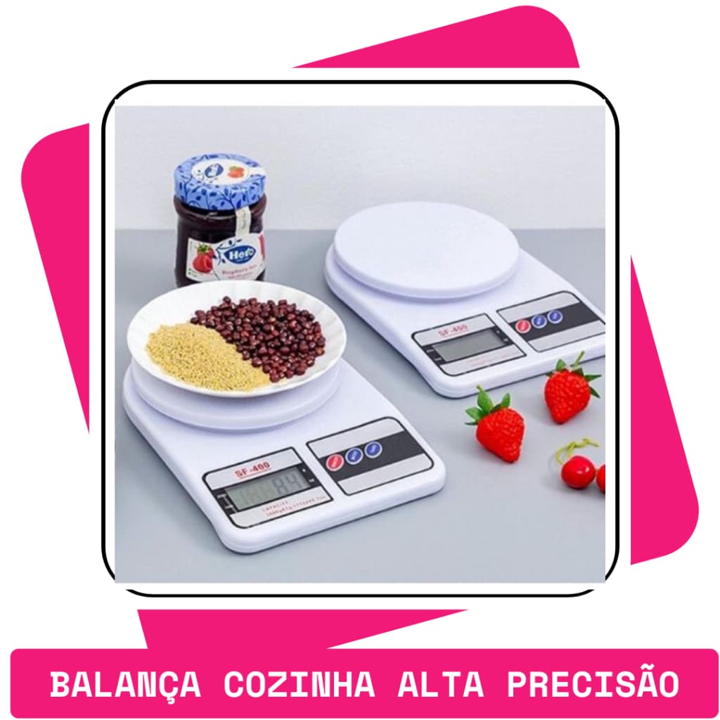 Balança Digital De Cozinha Com Precisão de 1g a 10Kg Nutrição e Dieta