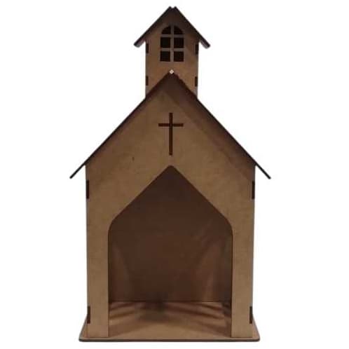 Oratorio Medio Capela de Santo decorativa em mdf cru
