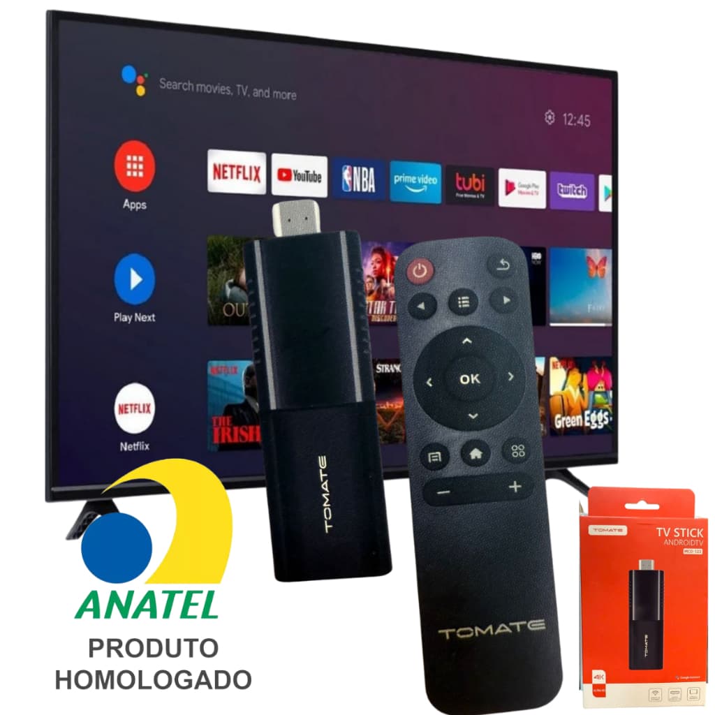 NOVO FIRE STICK TV TOMATE MCD-123 WIFI 5G 2.4 ANDROID TV