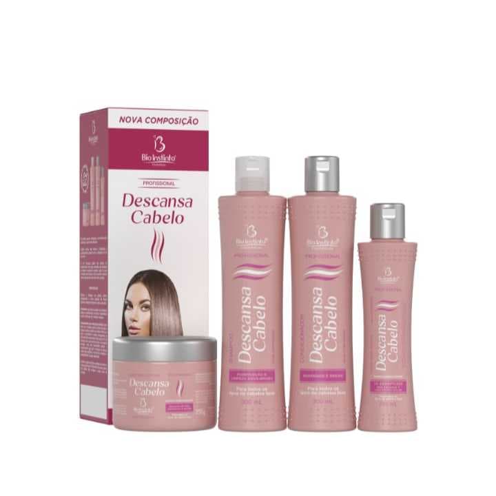 Kit Capilar Cabelo Liso Descansa Cabelo Bio Instinto ( 04 Ítens)