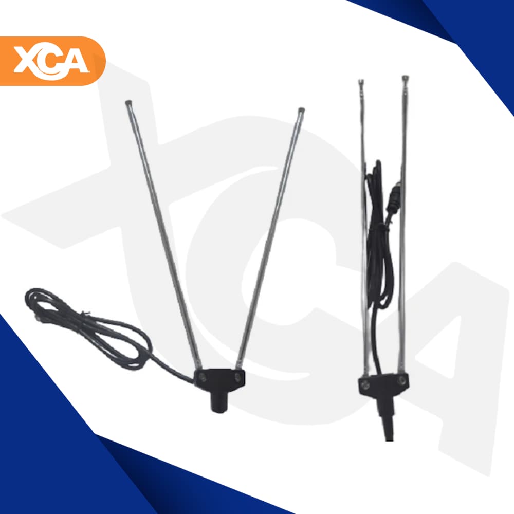 Antena Interna Dupla Tv Formato V Com Cabo Coaxial Para Televisão UHF VHF FM Plug Tipo F