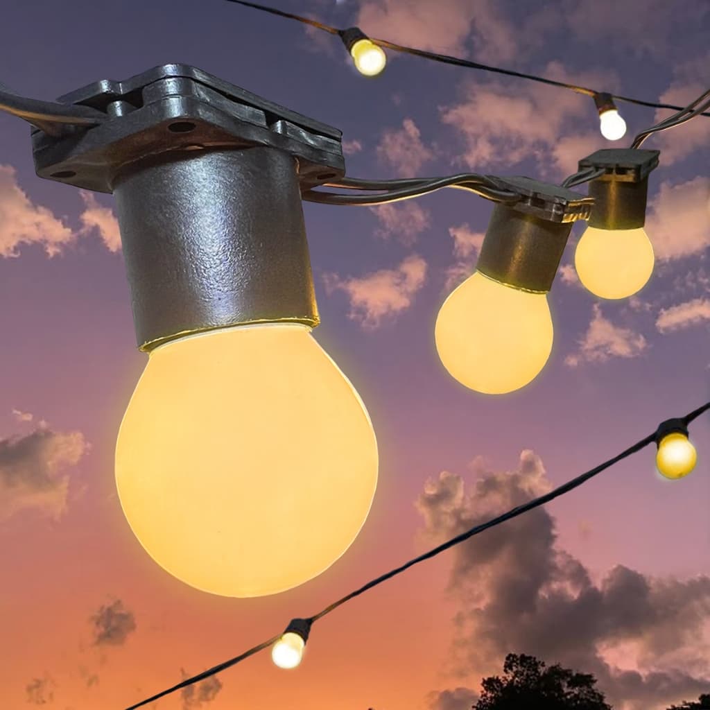 Varal Luzes Aljatec 5 metros Lampada Leitosa 15w Area Externa Gambiarra Casamento Fio de Luz Cordão