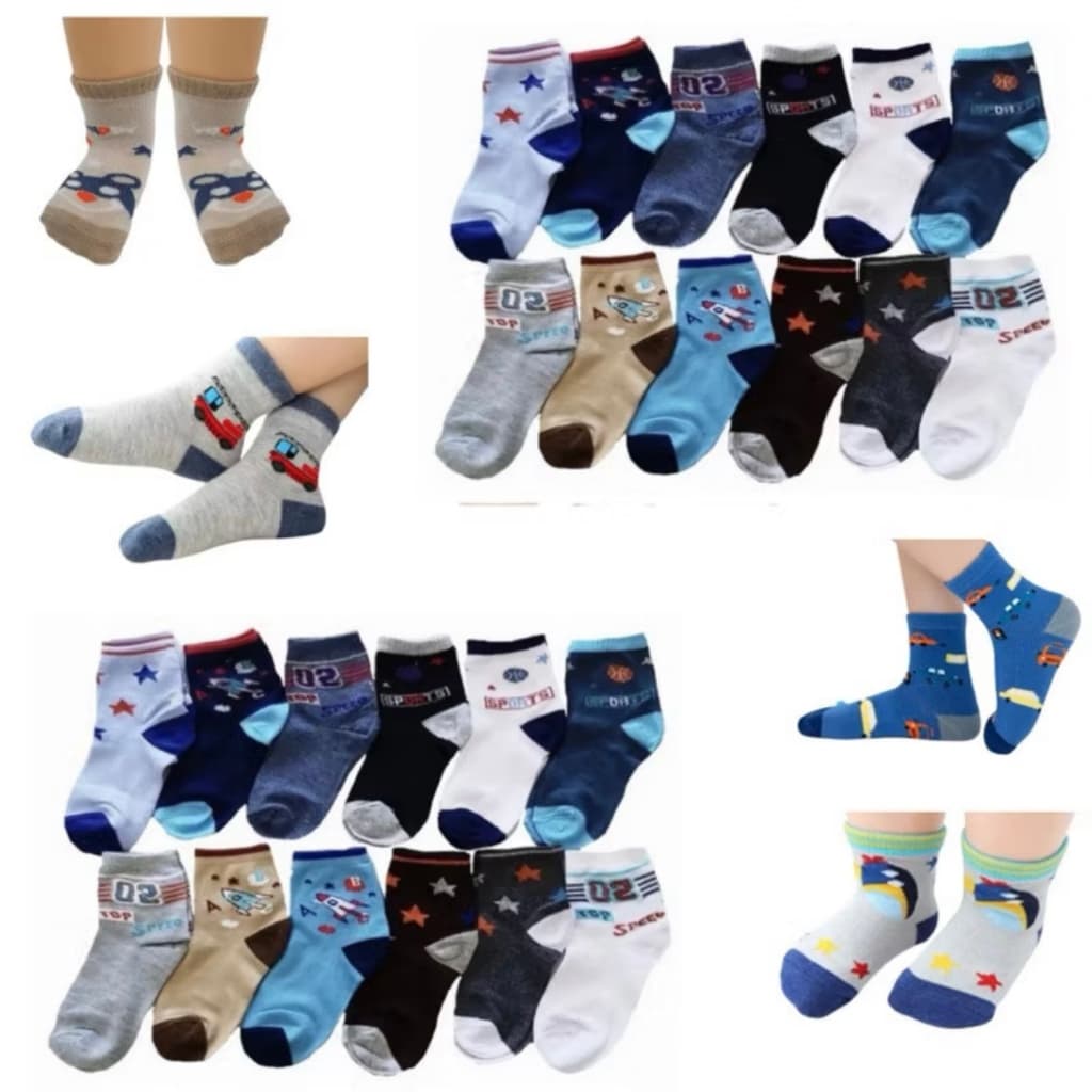 Kit com até 12 Pares Meia Infantil MENINO - Criança WZ05