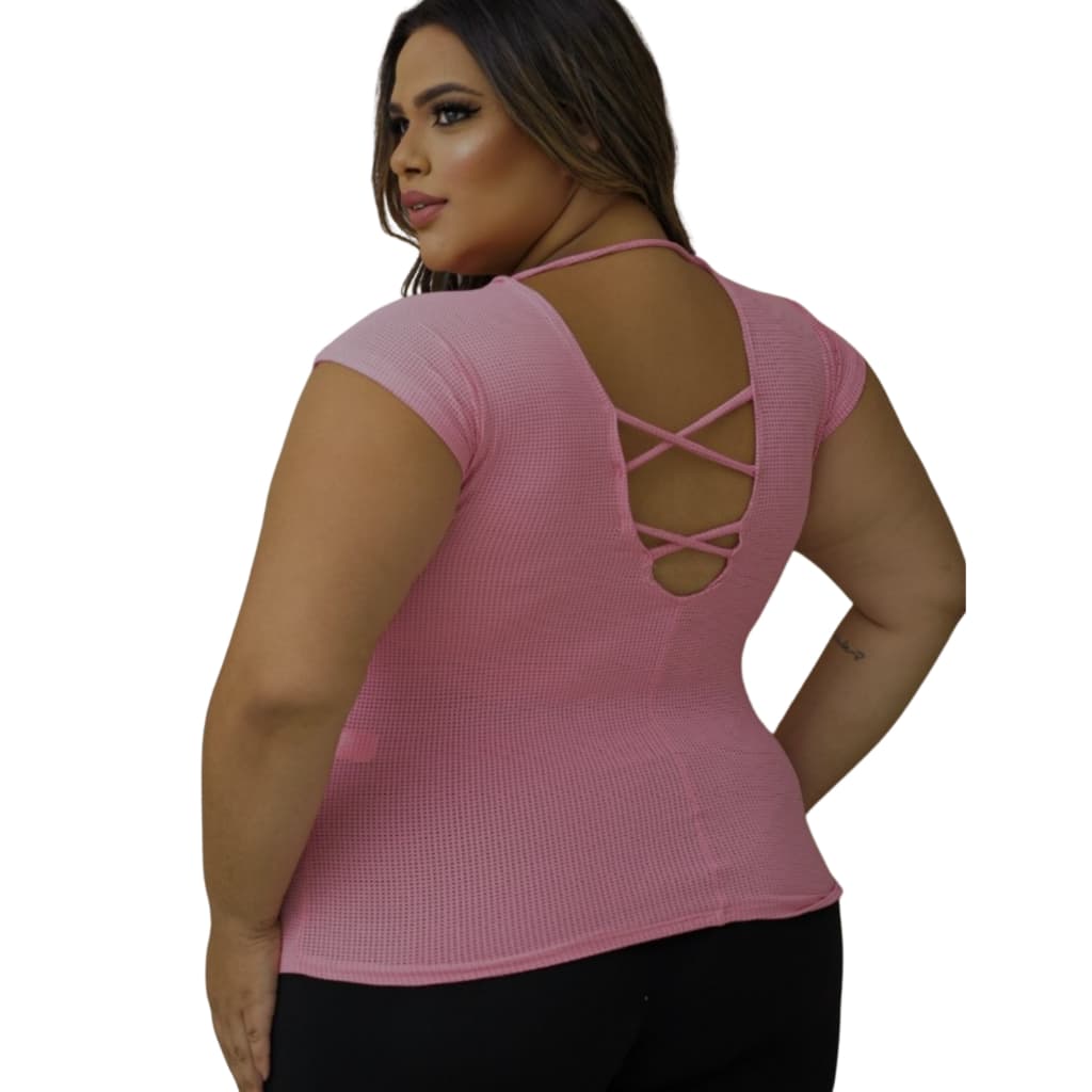 Blusa Academia Feminina Plus Size Poliamida