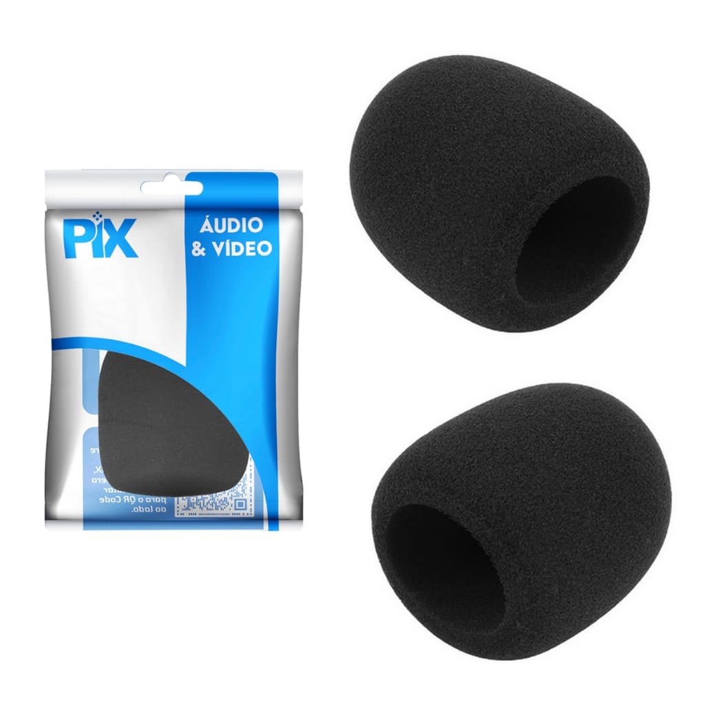 Kit 2 Espuma Globo Profissional Anti Puff Para Microfone Proteção Pop Filter 8cm