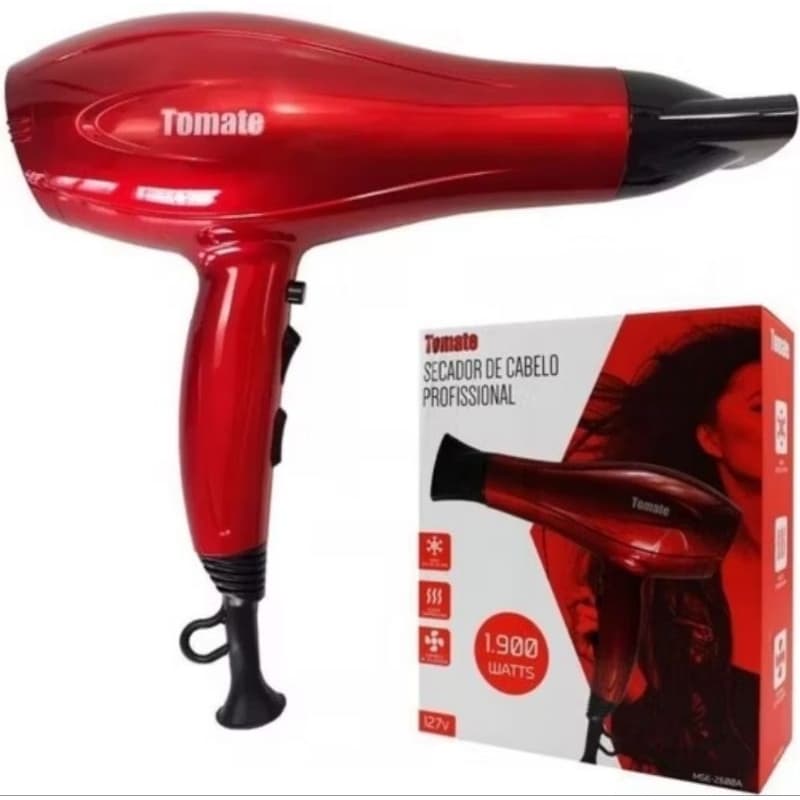 Secador de Cabelo 1900W Tomate MSE-2600A C/ Bico Profissional 110V