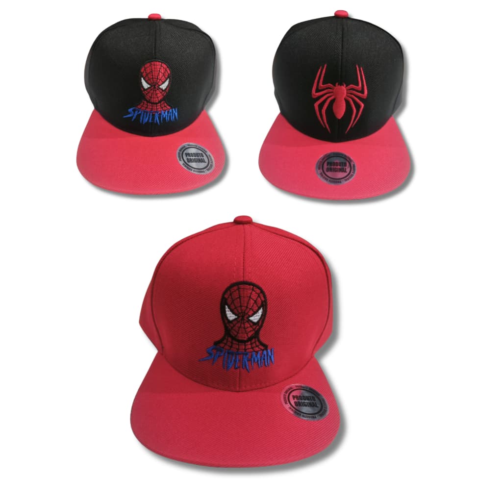 Boné Infantil Juvenil Homem Aranha Spiderman  Spider-Man Bordado Marvel Aba Reta Ótima qualidade