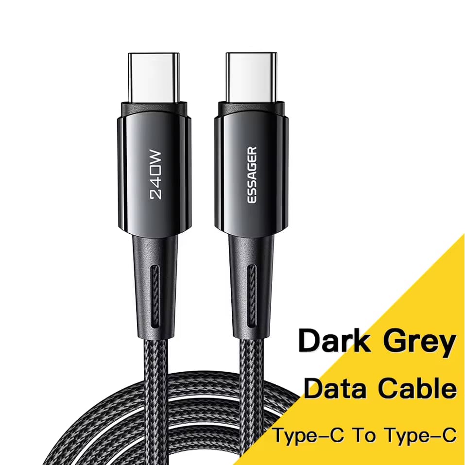 Cabo de Carregamento Rápido e Dados USB Tipo C 240w 1 metro Com Led Indicador - Essager