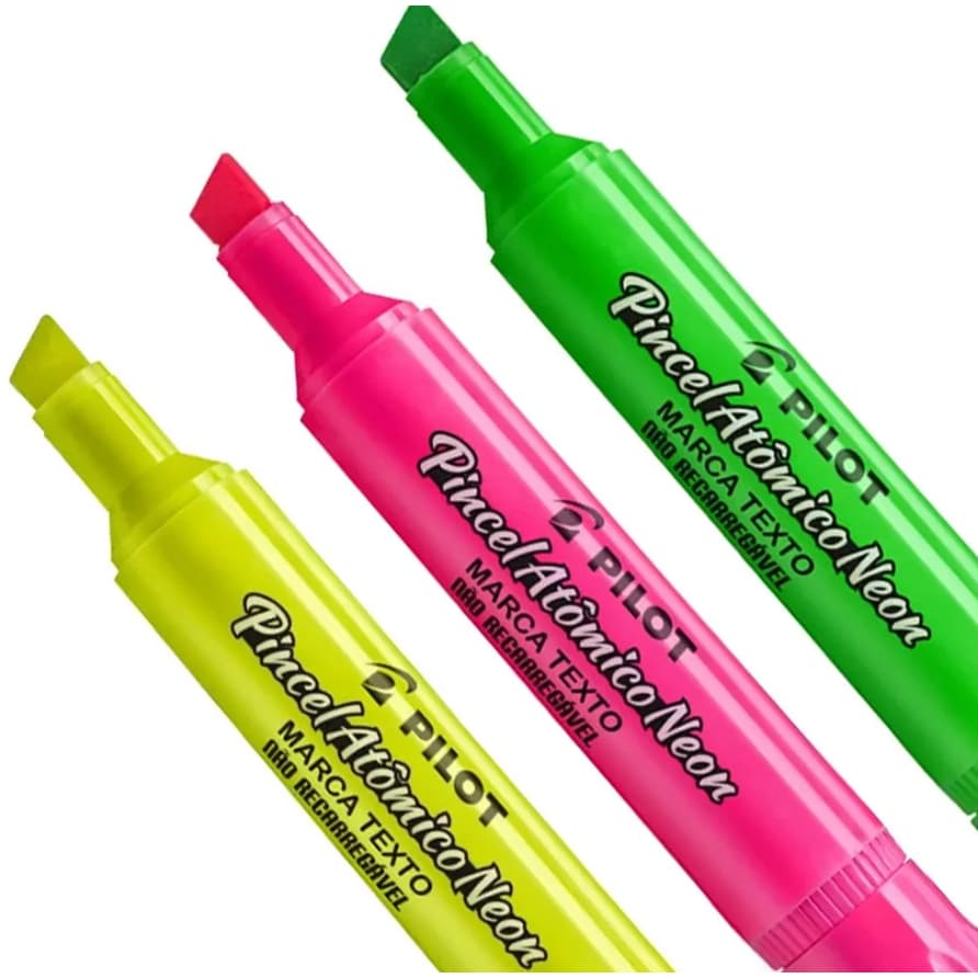 Pincel Marca Texto Atômico Neon Pilot