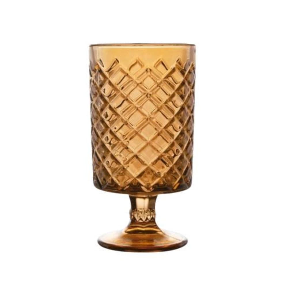 Vaso de Vidro Decorativo topázio ou diamond Âmbar 10x18,7cm Decoração Enfeite de Mesa