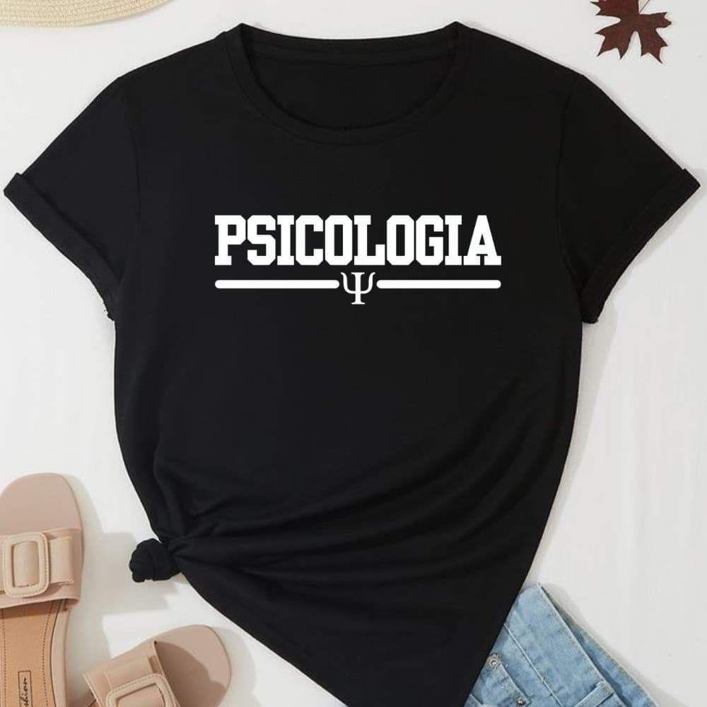 Camiseta T Shirt Psicologia Camisa Curso Faculdade Profissão Psicóloga 100% Algodão