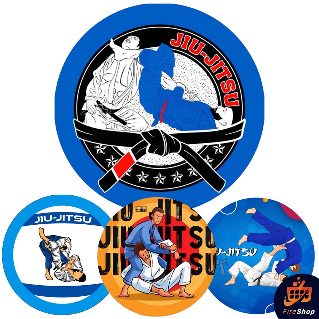Capa Painel 50x50Cm Tema JIU-JITSU Artes Marciais LUTA - Tecido Sublimado C/ elástico FIRE SHOP