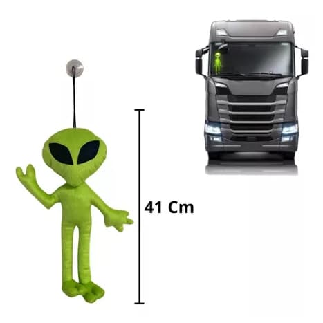 Kit 2 ou 3 Et Alienigena Extraterrestre  Antialérgico 41cm com ventosa para Parabrisa de Caminhão, Carros...