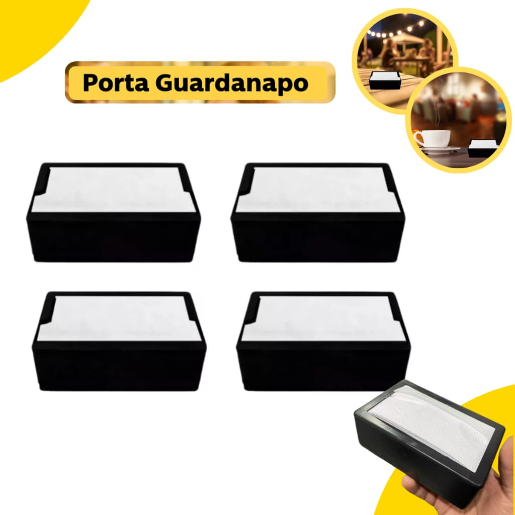 Kit 04 Porta Guardanapo Tv Mesa Lanchonete Bar Restaurante Modelo Deitado