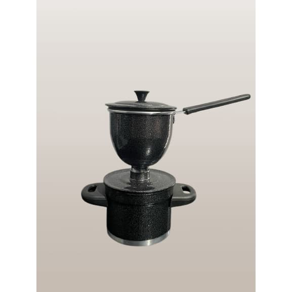 Cuscuzeira Nordestina, porção individual, Cozinha a vapor, cor preto craquelado