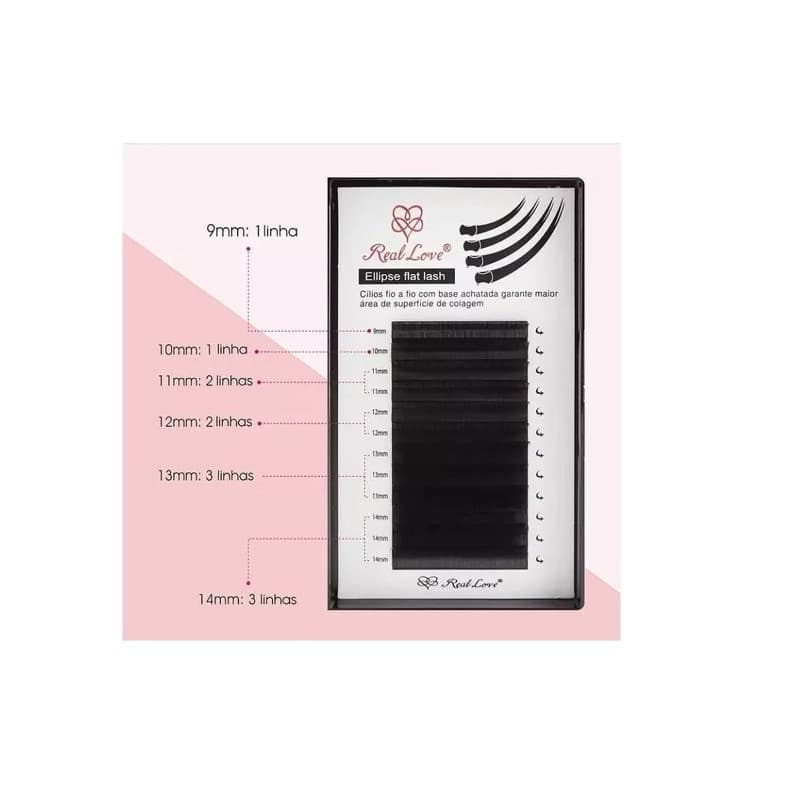 Cílios Fio a Fio 0.15D Mix Real Love - Ellipse Flat Lash