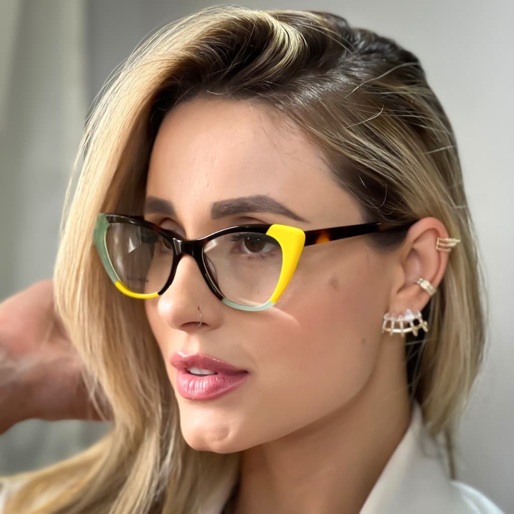 Oculos de armacao ACETATO 100% gatinho feminino COLORIDO