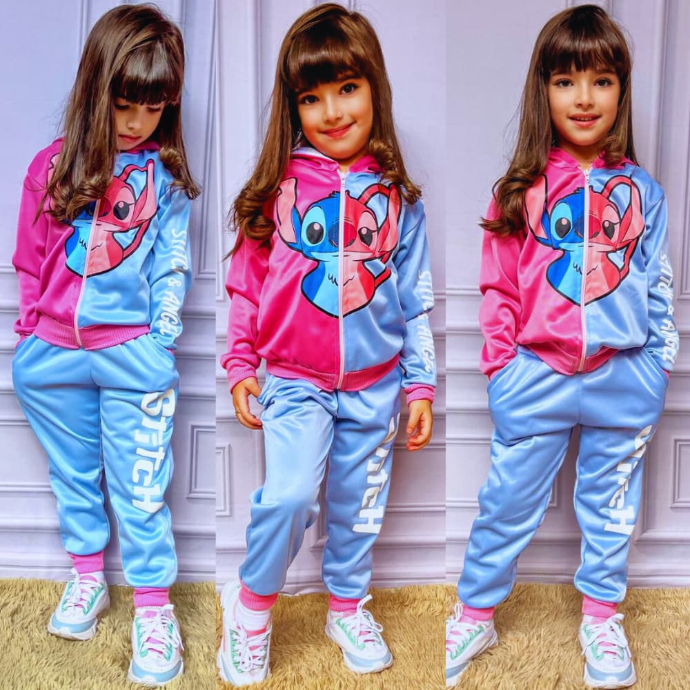 Conjunto Inverno Infantil Menina Agasalho E Calça Chimpa Flanelado