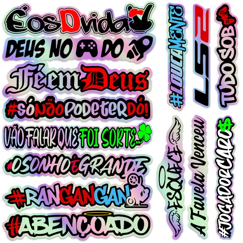 Mega Adesivos Top Frases 20 Centímetros Tamanho Grande Moto Carro Skate Bicicleta