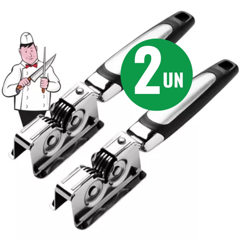 Conjunto 2 ou 1 Afiador De Facas Tesoura Profissional Canivete Aço Inox Profissional