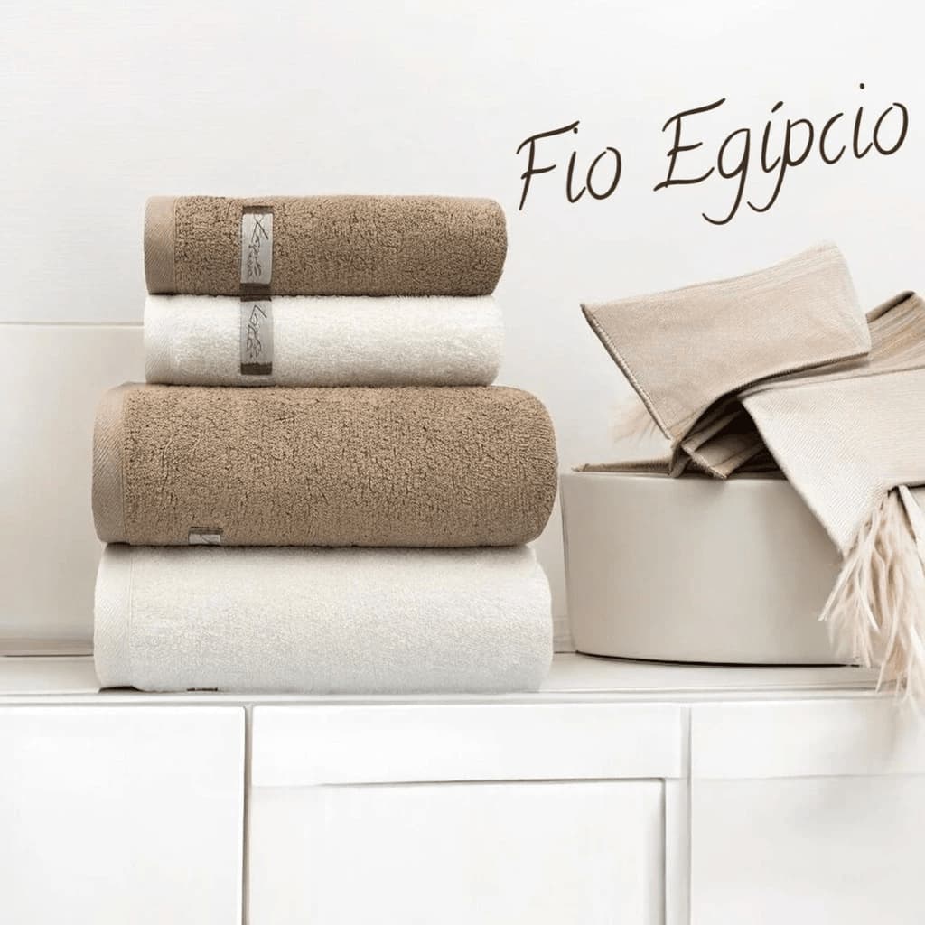 kit/Jogo de Toalha Algodão Egípcio 4 Peças Banhão/Gigante/felpuda -Quefren 100% algodão (2Banho + 2Rosto)