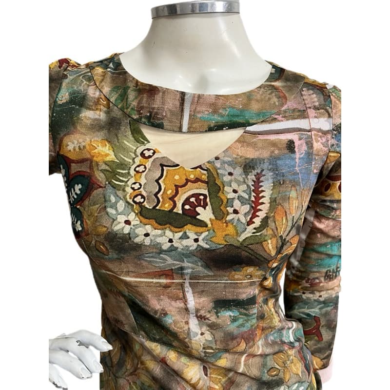 Vestido manga longa - estampado - moda feminina evangélica