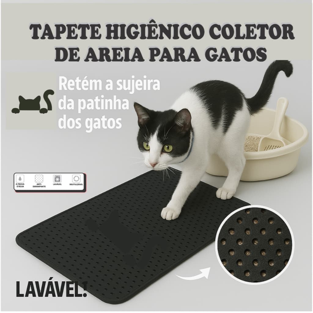 Tapete Higiênico Para Gato Coletor De Areia