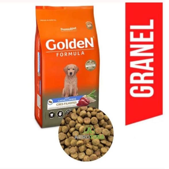 Ração A Granel Golden Formula Cães Filhotes Porte Médio/Grande Sabor Carne e Arroz 1kg