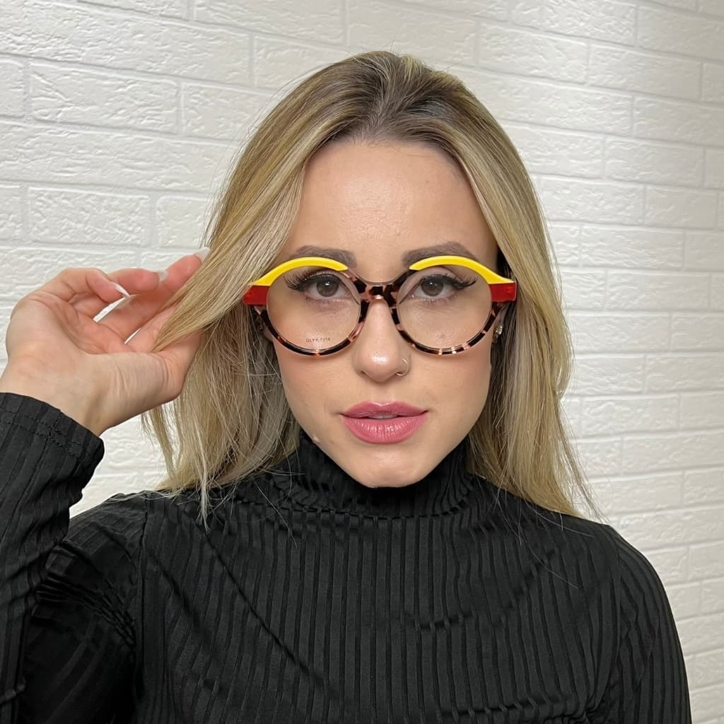 Oculos de armacao redondo FEMININO ACETATO 100% COLORIDO