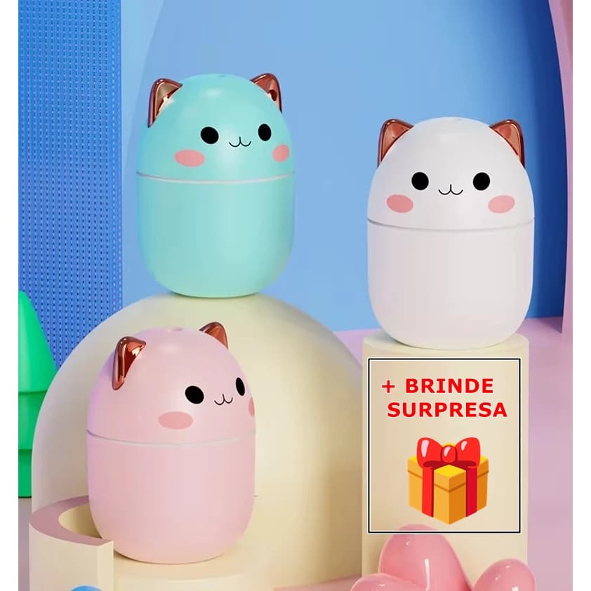 Umidificador De Ar Gatinho Umidificador Difusor De Ar Climatizador Aromático Gatinho – 250ML