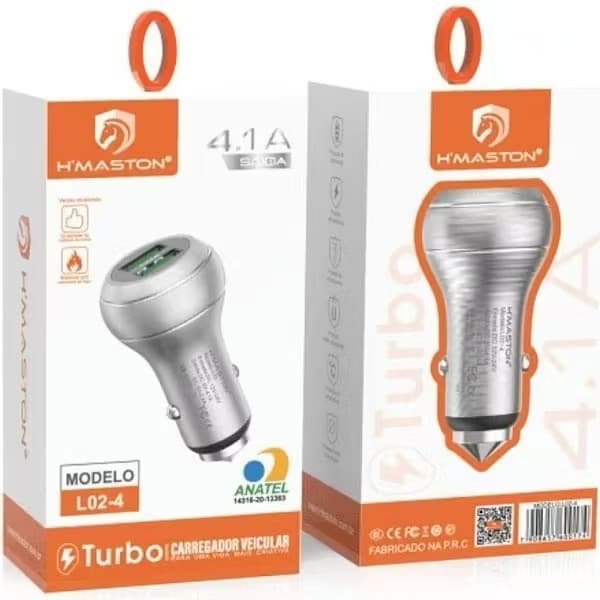 Carregador Veicular Rápido 2 USB 4.1A H’MASTON L02-4