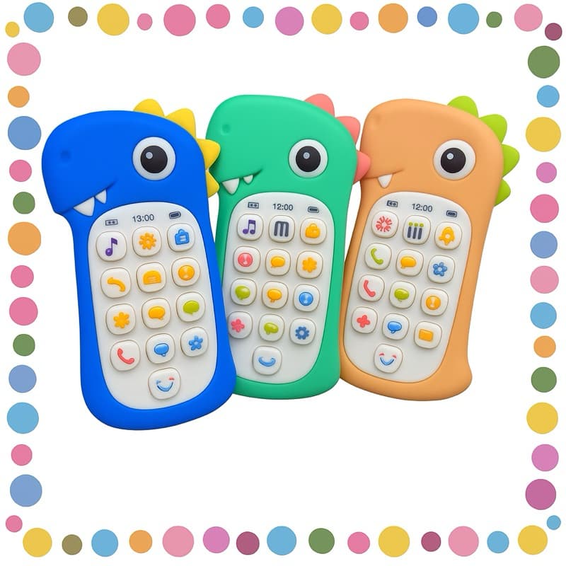 Brinquedo Celular Telefone Musical Infantil Dino Para Bebê Criança Educativo Com Som E Luz