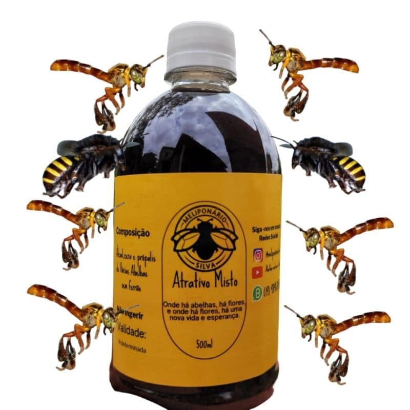 Atrativo misto para Jatai,Mandaçaia,mirins,Uruçu 500ml