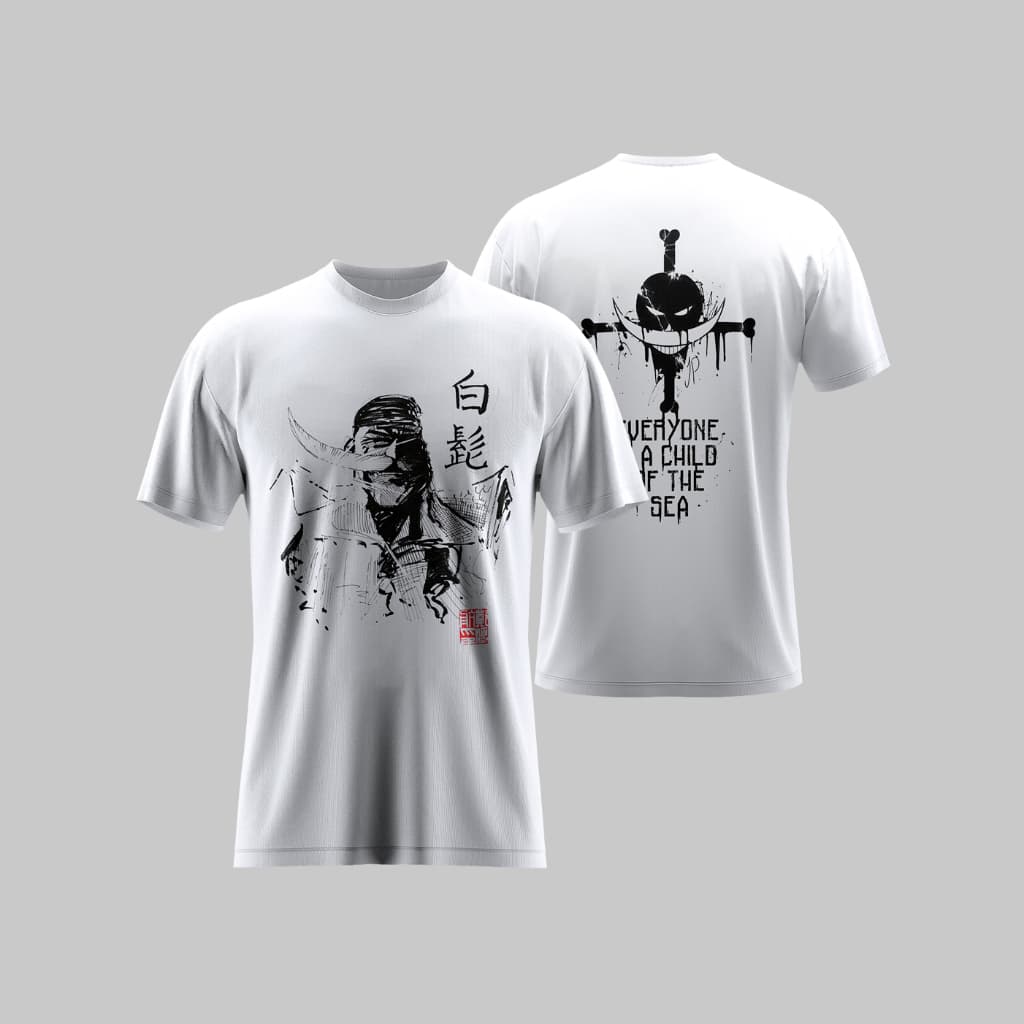 Camiseta One Piece Barba Branca Anime Mangá Camisa 100% algodão T-shirts personalizados