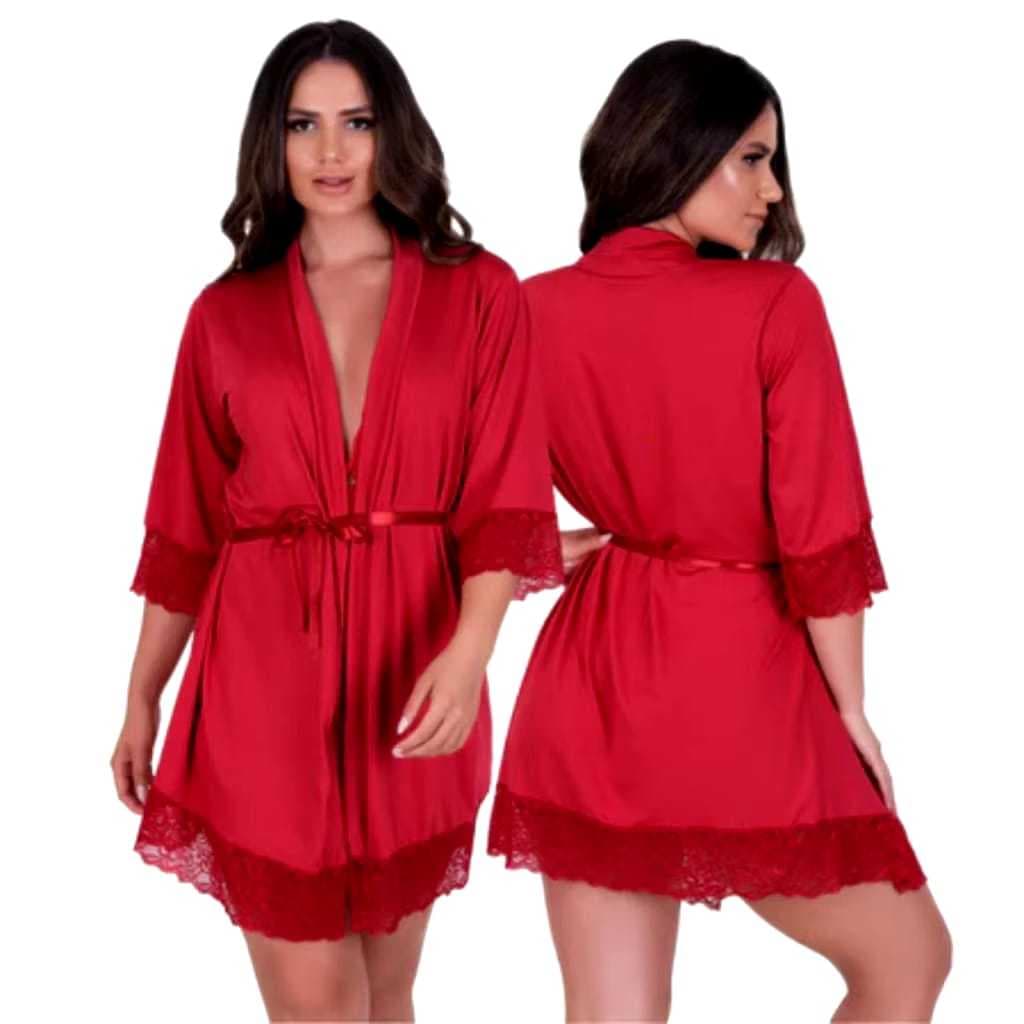 Robe luxo  roupão de luxo com renda