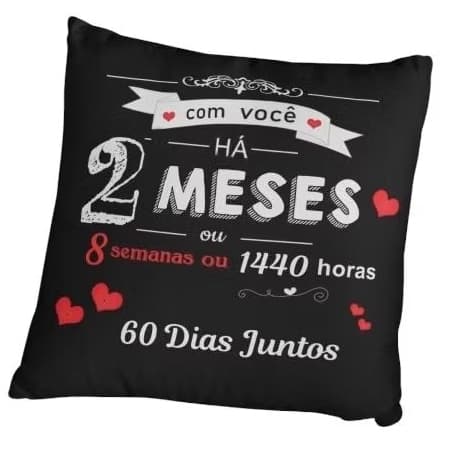 Almofada de Namoro Comemorando mês de Namoro Mesversario
