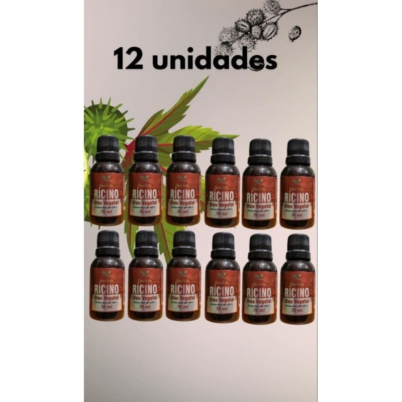 Oleo vegetal de rícino- mamona30ml fina life 100% puro 12 unidades QUEDA CAPILAR-FORTALECIMENTO CAPILAR-NUTRIÇÃO CAPILAR