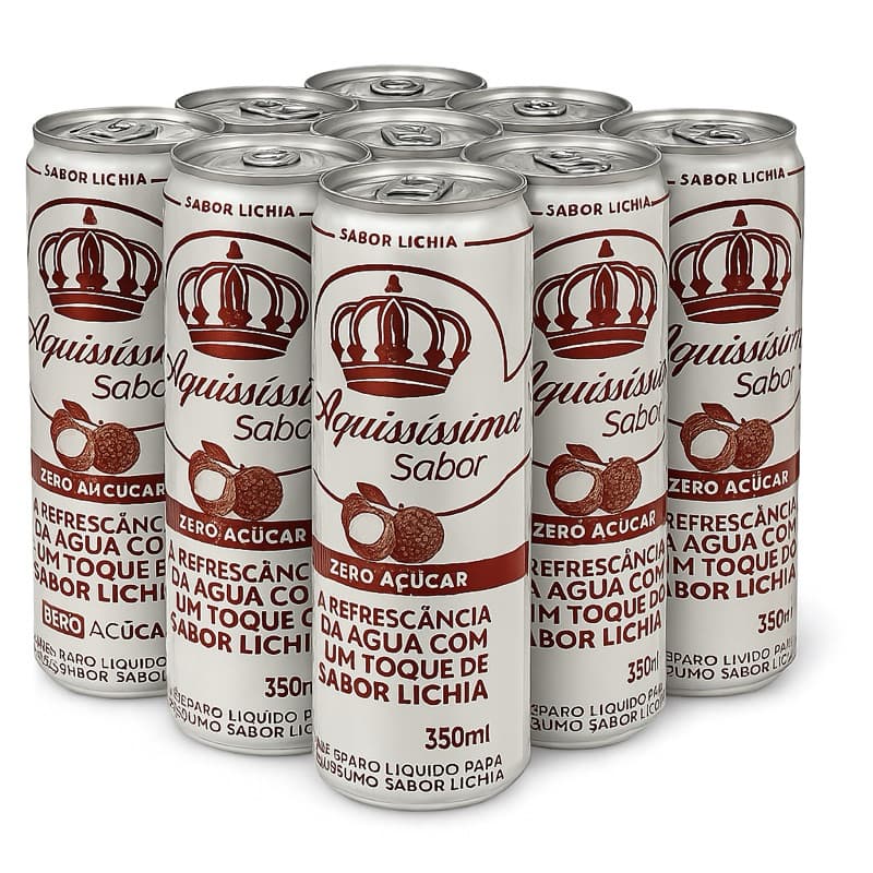 Água Saborizada Lichia Lata 350ml - Pack 6 ou 12 Unidade
