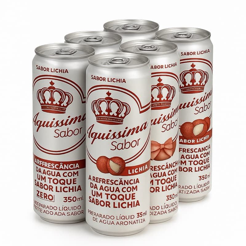 Água Saborizada Acquissima Lata LICHIA - PACK 6 UNIDADES