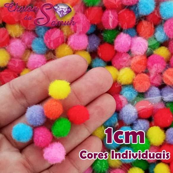 Mini Pompom Bolinha Para Artesanato 1cm - 50 unidades
