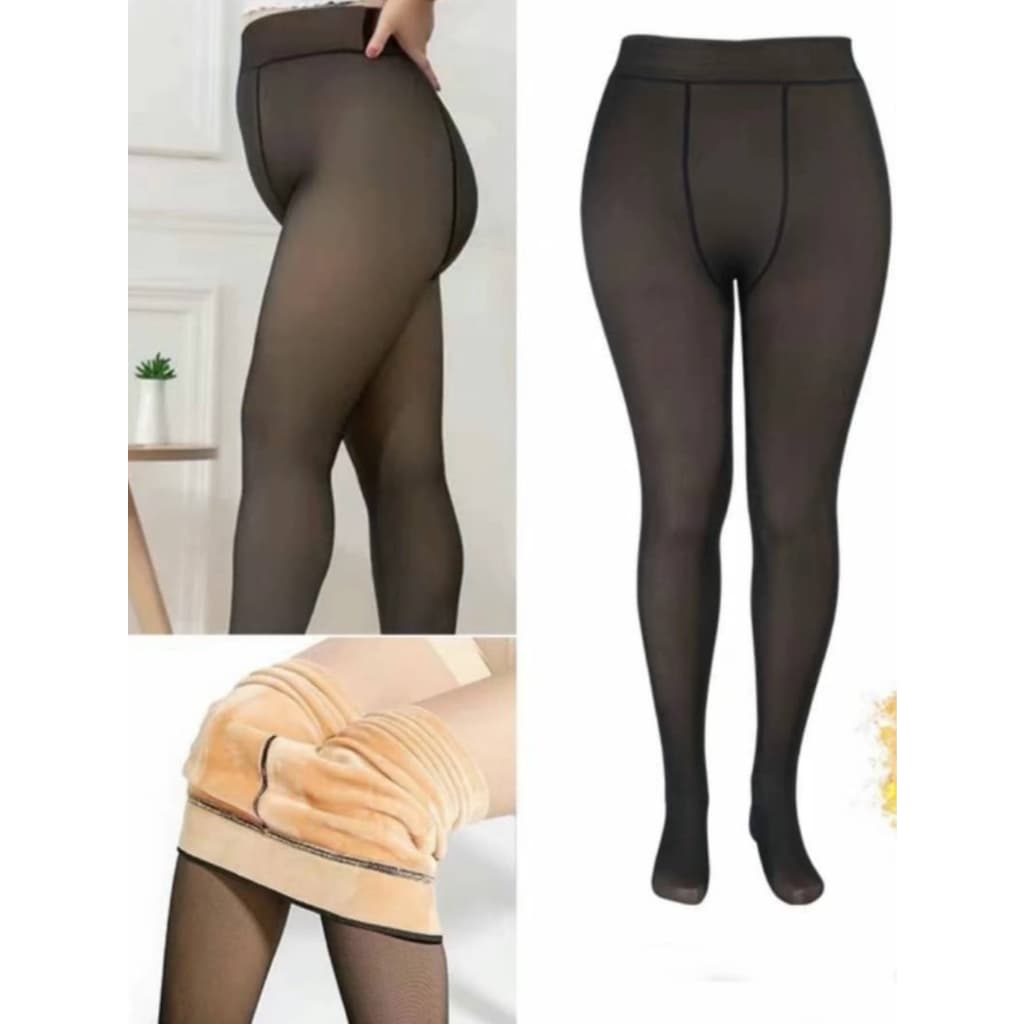 Meia-Calça Forrada Peluciada Flanelada Plus Size