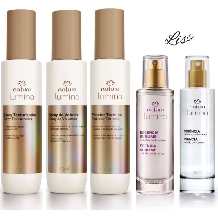 Finalizadores Lumina Natura Protetor Térmico ou Spray Texturizados ou Essência ou Spray de Volume ou Essência Sublime
