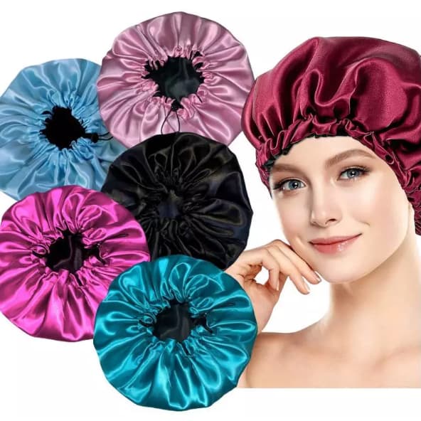 Touca de Cetim Dupla Face Ajustavel Anti Frizz - Tamanho Unico