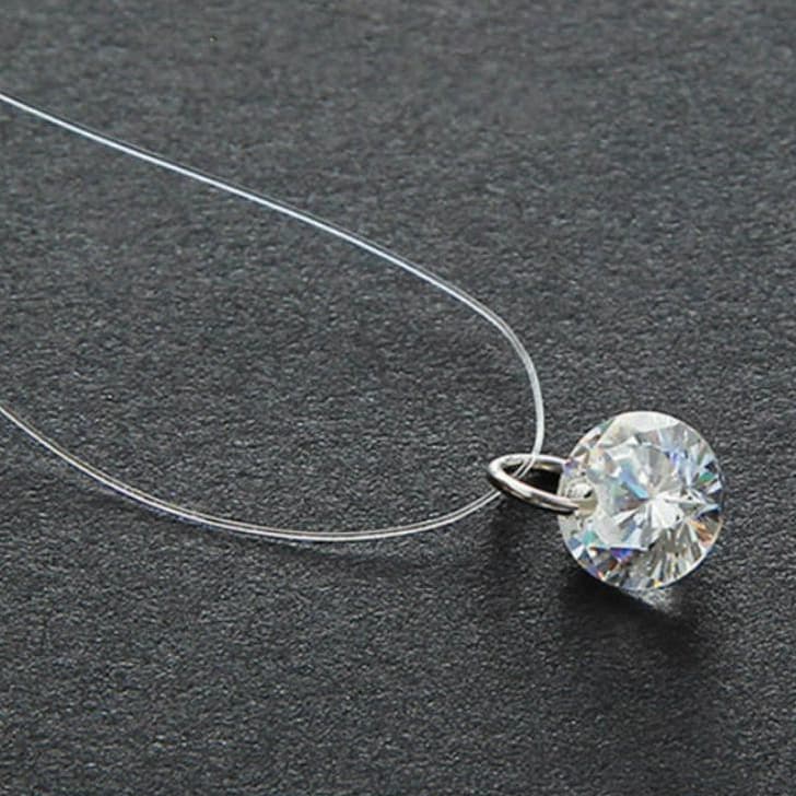 Colar Invisível Ponto de Luz Delicado Cute Choker Silicone Gargantilha Curtinho básico dia-a-dia