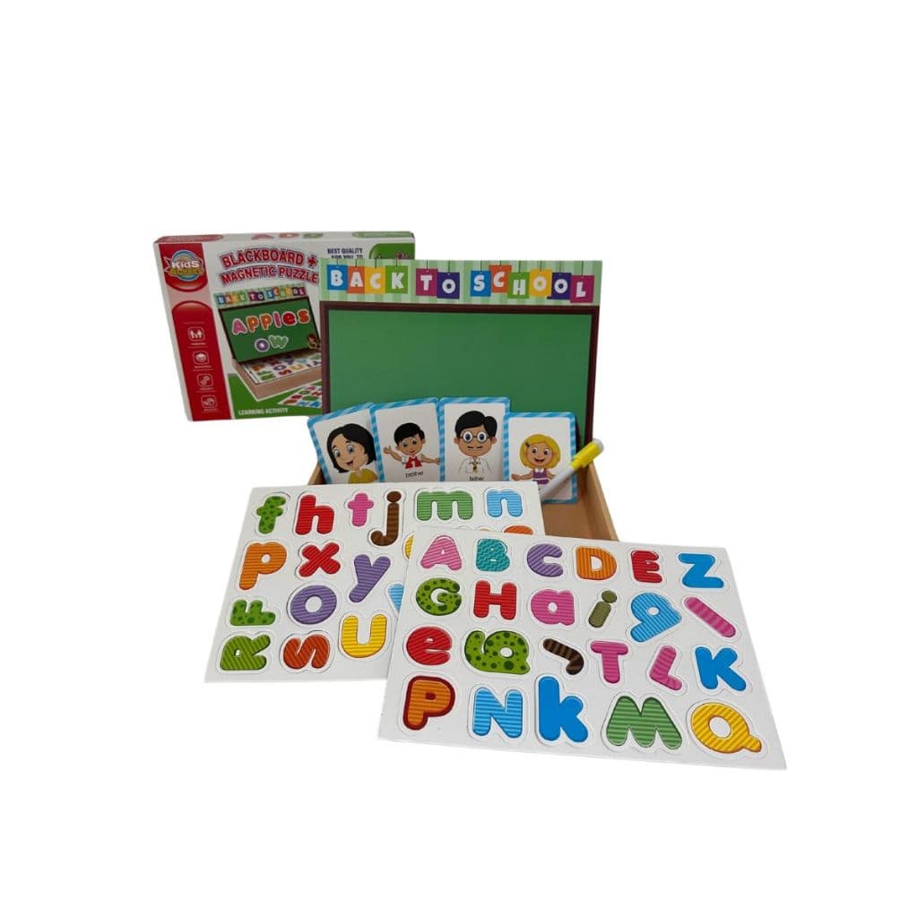 Brinquedo Educativo Alfabeto Magnético Madeira Letras Figuras Pedagógico Com Lousa Mágica