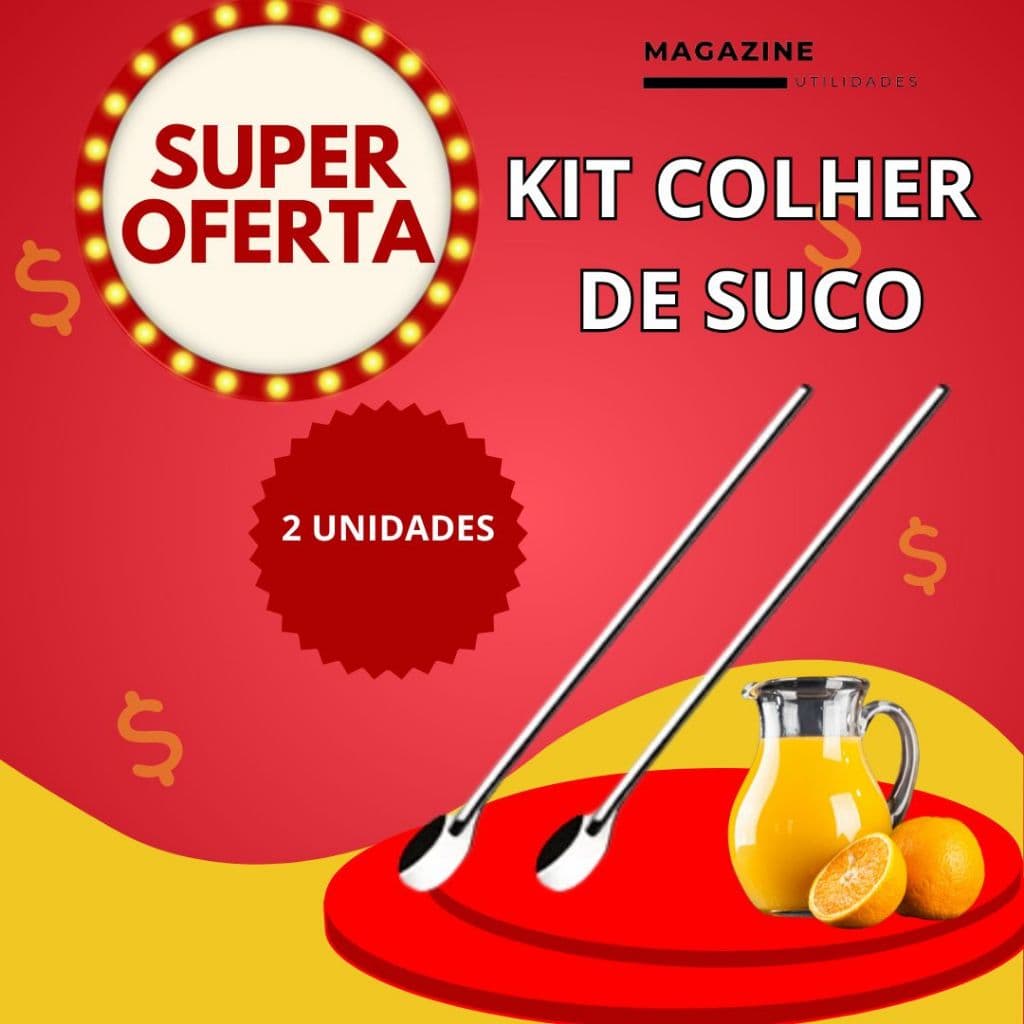 Kit Colher Para Suco 30 CM Feita Em Aço Inox Ideal Para Mexer Drinks Sucos