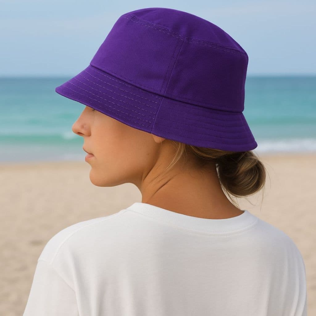 Bucket Roxo Feminino Uso Casual e Praiano | Chapéu Balde | Boné Estiloso Moda Blogueira
