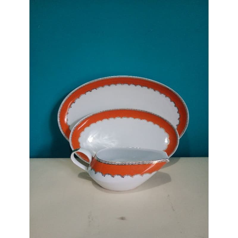 Jogo com 2 Travessas e 1 Molheira - Porcelana Steatita