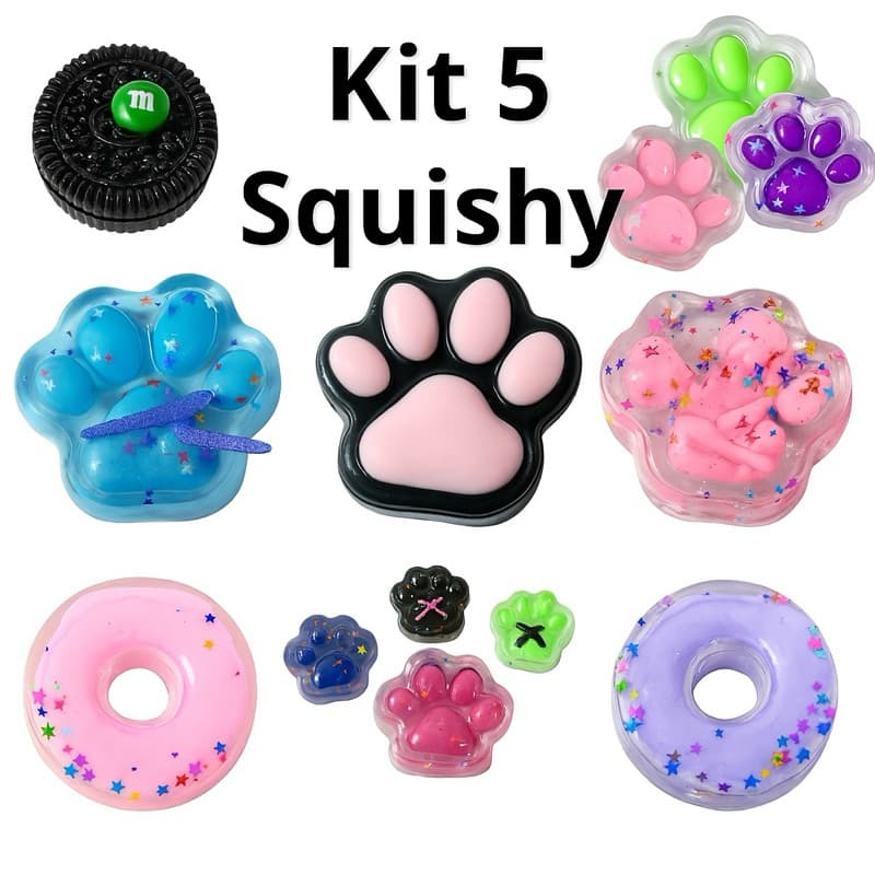 Kit Taba Squishy Alívio Estresse Apertar Bichinho Macio Tiktok Brinquedo Anti Stress Kawai Squish