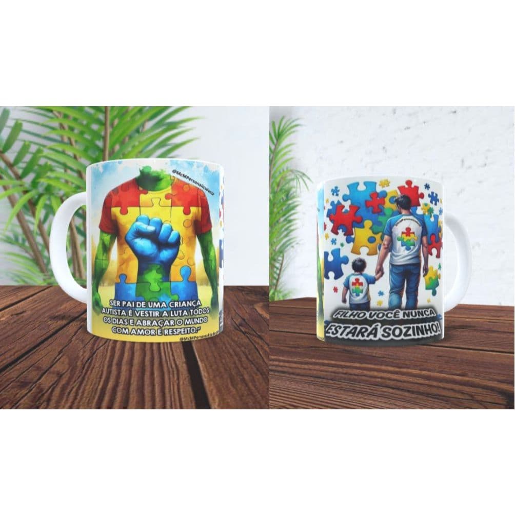 Caneca Autista - TEA - Autismo - Caneca de Porcelana - Dia Mundial de Conscientização do Autismo